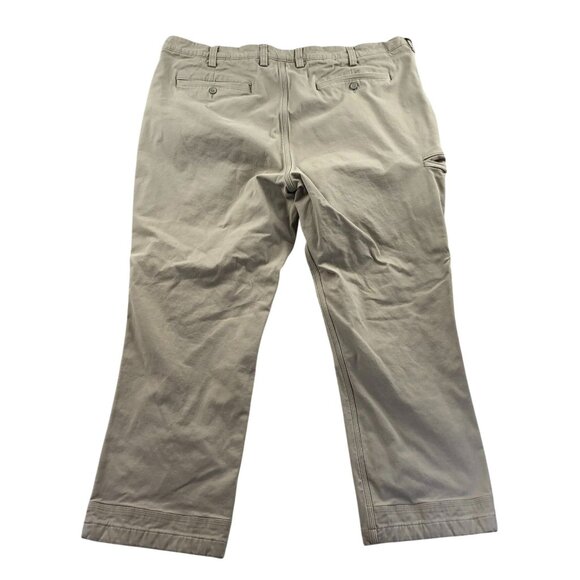 Duluth Trading Co Men's Cargo Pants 44x30 Flex Plaid Lined Ballroom Khakis Tan - Picture 3 of 14